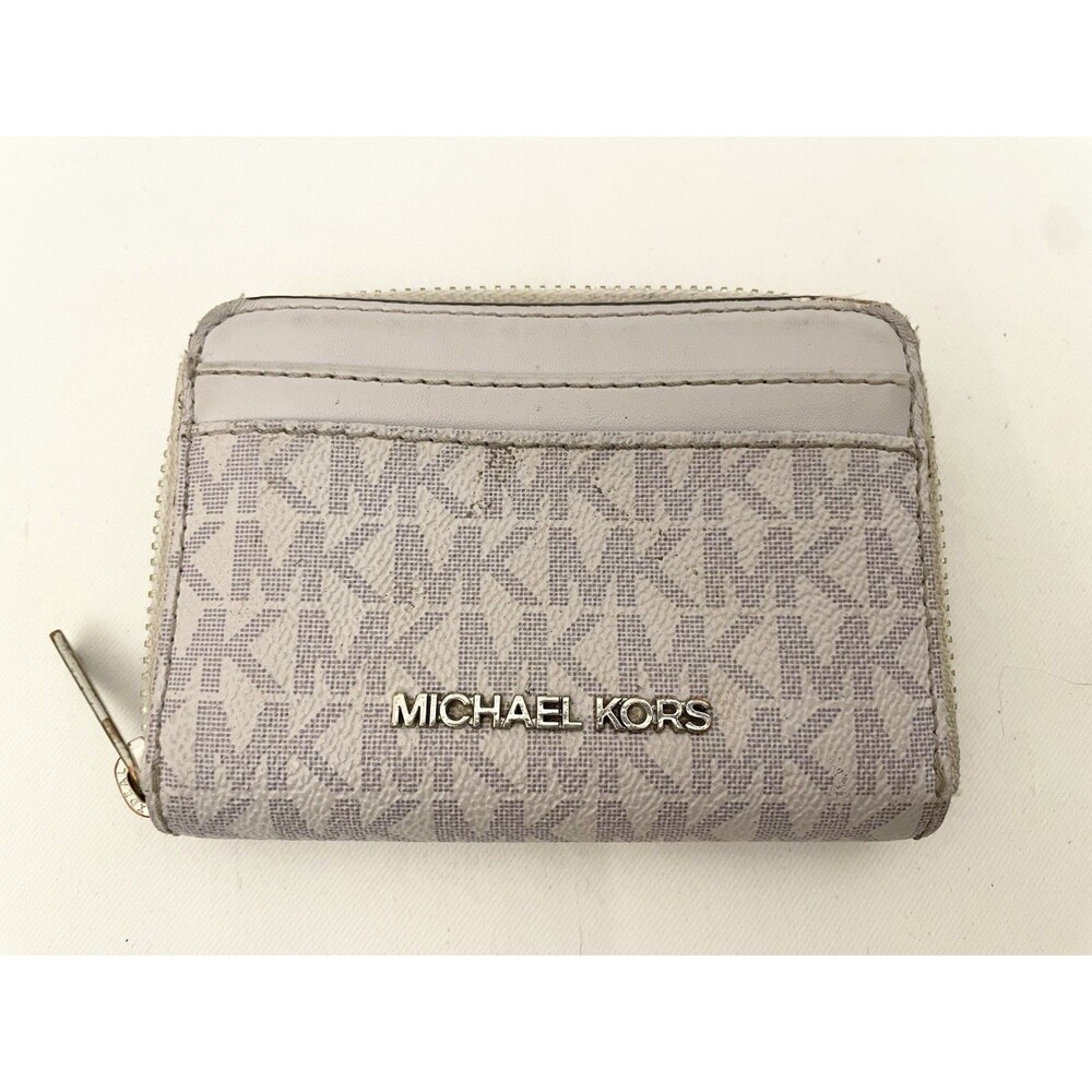 Michael Kors Small Lilac Purple Zip Around Wallet Card Case ID Travel